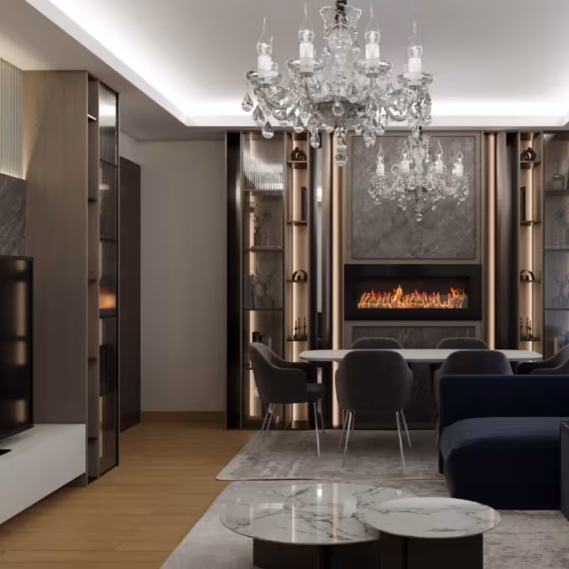 Salon Yemek Alanı için Somineli Mermer Duvar uygulama görseli