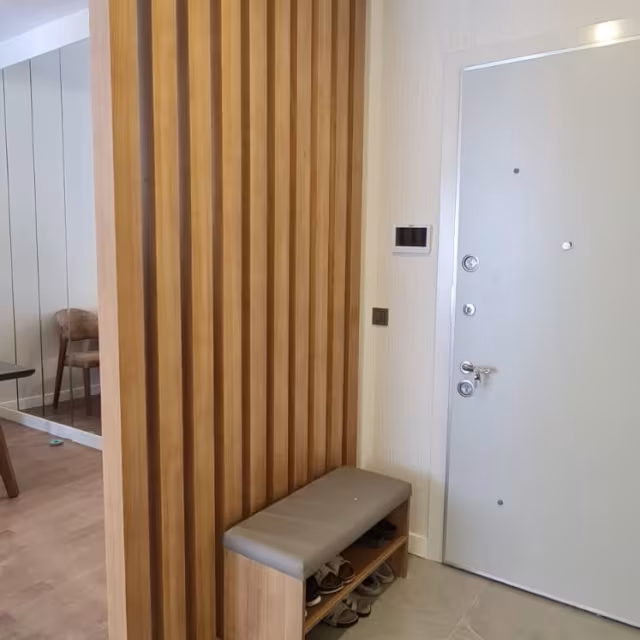 Ahşap Çıta Portmanto Bankı ve Ayakkabılık uygulama görseli